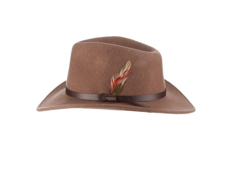 Scala Classico Men's Crushable Felt Outback Hat (Tan, Medium) - Image 3